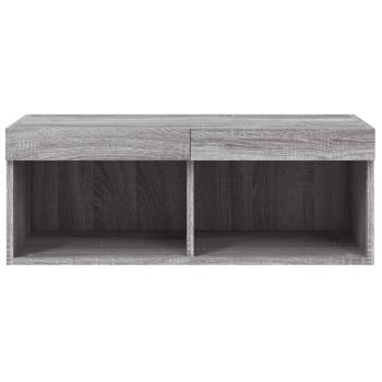 TV-Schrank mit LED-Leuchten Grau Sonoma 80x30x30 cm
