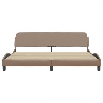 Bettgestell mit Kopfteil Cappuccino-Braun 200x200 cm Kunstleder