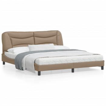ARDEBO.de - Bettgestell mit Kopfteil Cappuccino-Braun 180x200 cm Kunstleder
