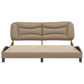 Bettgestell mit Kopfteil Cappuccino-Braun 180x200 cm Kunstleder
