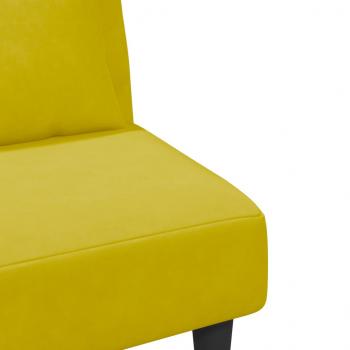 2-tlg. Sofagarnitur mit Kissen Gelb Samt