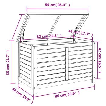Gartenbox 90x48x55 cm Massivholz Eukalyptus