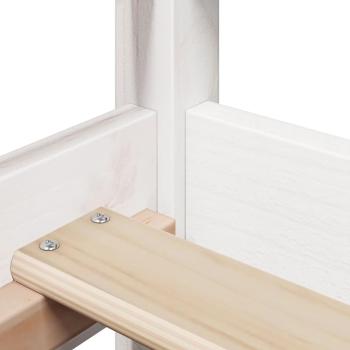 Tagesbett und Bank mit Dach Weiß 80x200 cm Kiefernholz