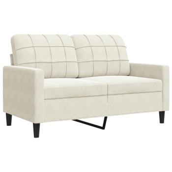 ARDEBO.de - 3-tlg. Sofagarnitur mit Kissen und Nackenrollen Creme Samt