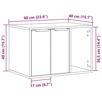 Katzenklo Altholz-Optik 60x40x40 cm Holzwerkstoff
