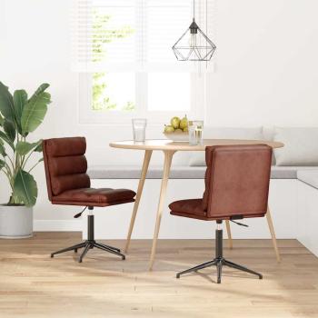 ARDEBO.de - Esszimmerstühle 2 Stk. Glänzend Braun Kunstleder