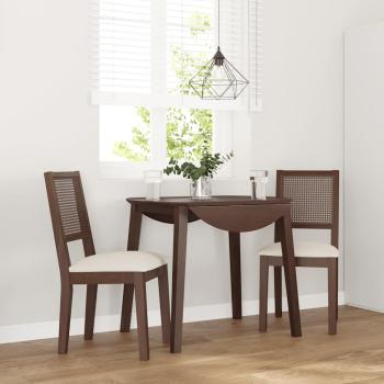 ARDEBO.de - Esszimmerstühle mit Kissen 2 Stk. Braun Massivholz Gummibaum