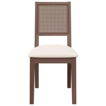 Esszimmerstühle mit Kissen 2 Stk. Braun Massivholz Gummibaum