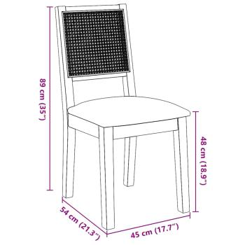 Esszimmerstühle mit Kissen 2 Stk. Braun Massivholz Gummibaum