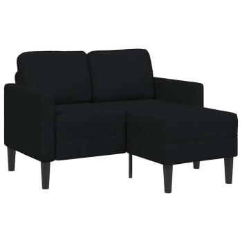 ARDEBO.de - 2-Sitzer-Sofa mit Chaiselongue L-Form Schwarz 125 cm Stoff