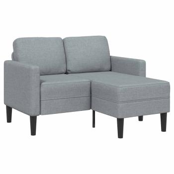 ARDEBO.de - 2-Sitzer-Sofa mit Chaiselongue L-Form Hellgrau 125 cm Stoff