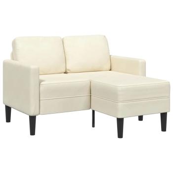 ARDEBO.de - 2-Sitzer-Sofa mit Chaiselongue L-Form Creme 125 cm Samt