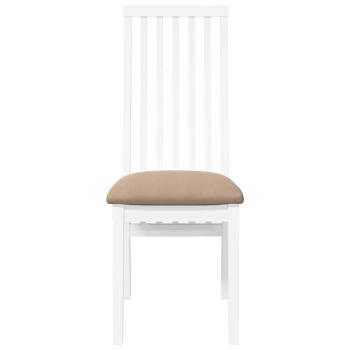 Esszimmerstühle mit Kissen 2 Stk. Weiß Massivholz Gummibaum