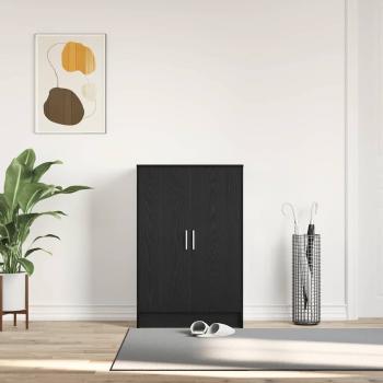 Schuhschrank Schwarz Eichen-Optik 60x35x92 cm Holzwerkstoff