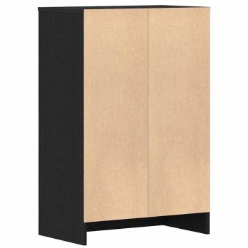 Schuhschrank Schwarz Eichen-Optik 60x35x92 cm Holzwerkstoff
