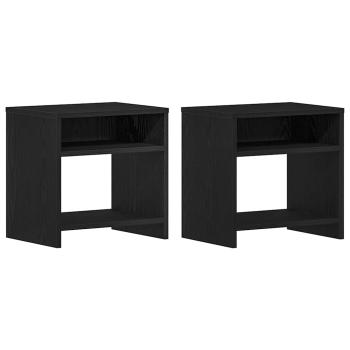 Nachttische 2Stk. Schwarz Eichen-Optik 40x30x40cm Holzwerkstoff