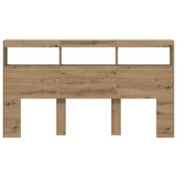 LED-Kopfteil mit Ablagen Artisan-Eiche 180x17x102 cm