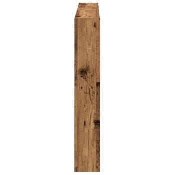 LED-Kopfteil mit Ablagen Altholz-Optik 140x17x102 cm