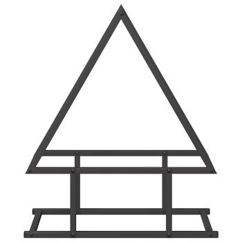 Brennholzregal Schwarz 50x25x60 cm Kaltgewalzter Stahl