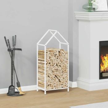 ARDEBO.de - Brennholzregal Weiß 40x25x90 cm Kaltgewalzter Stahl