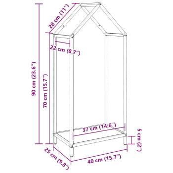 Brennholzregal Weiß 40x25x90 cm Kaltgewalzter Stahl