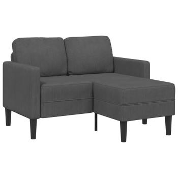 ARDEBO.de - 2-Sitzer-Sofa mit Chaiselongue L-Form Dunkelgrau 125 cm Leinen