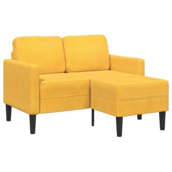 ARDEBO.de - 2-Sitzer-Sofa mit Chaiselongue L-Form Hellgelb 125 cm Leinen