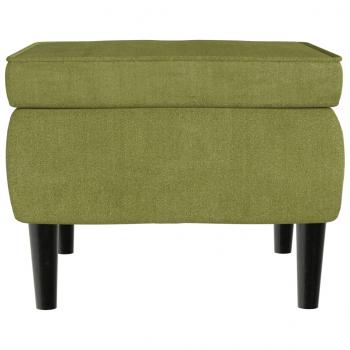 Hocker mit Holzbeinen Hellgrün Samt