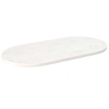 ARDEBO.de - Tischplatte Weiß 90x45x2,5 cm Massivholz Kiefer Oval