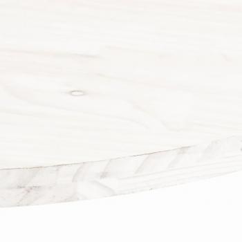 Tischplatte Weiß 90x45x2,5 cm Massivholz Kiefer Oval