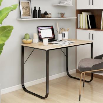 ARDEBO.de - Computertisch Schwarz und Eiche-Optik 110x60x73cm Holzwerkstoff