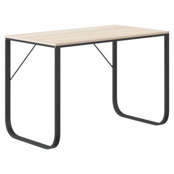 Computertisch Schwarz und Eiche-Optik 110x60x73cm Holzwerkstoff