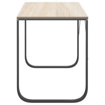 Computertisch Schwarz und Eiche-Optik 110x60x73cm Holzwerkstoff