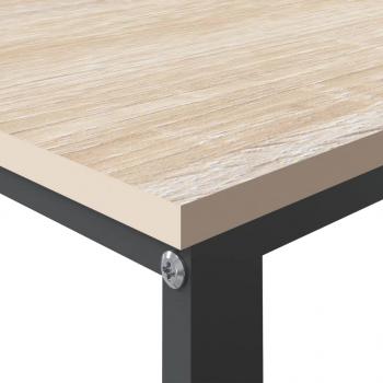 Computertisch Schwarz und Eiche-Optik 110x60x73cm Holzwerkstoff