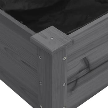 Pflanzkübel mit Einsatz Grau 118x59x76 cm Massivholz Tanne