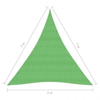 Sonnensegel 160 g/m² Hellgrün 5x7x7 m HDPE