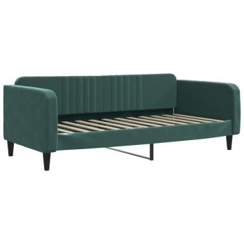 Tagesbett Ausziehbar mit Matratzen Dunkelgrün 100x200 cm Samt