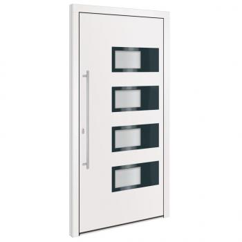Haustür Weiß 100x200 cm Aluminium und PVC