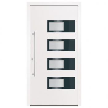 Haustür Weiß 100x200 cm Aluminium und PVC