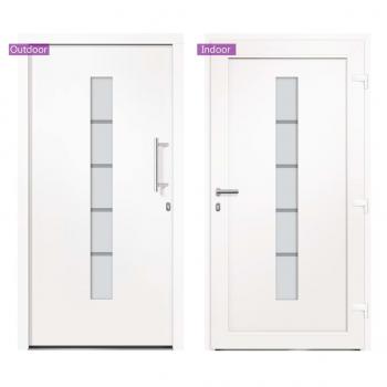 Haustür Aluminium und PVC Weiß 100x200 cm
