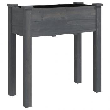 Pflanzkübel mit Einsatz und Rollen Grau 71x37x80 cm Tannenholz