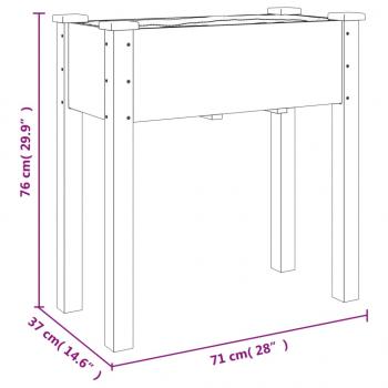 Pflanzkübel mit Einsatz und Rollen Grau 71x37x80 cm Tannenholz