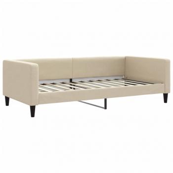 Tagesbett mit Matratze Creme 100x200 cm Stoff