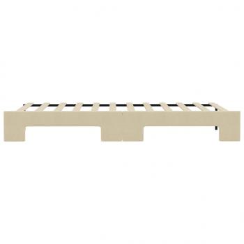 Tagesbett Ausziehbar Creme 100x200 cm Stoff