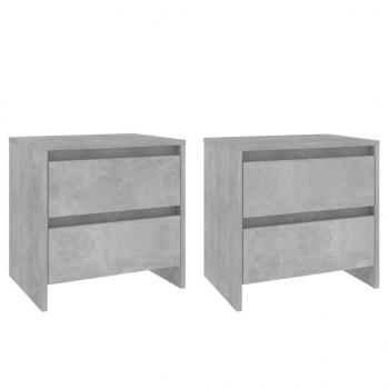 Nachttische 2 Stk. Betongrau 45x34,5x44,5 cm Holzwerkstoff