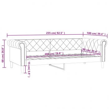 Tagesbett Creme 90x200 cm Kunstleder