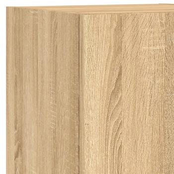 4-tlg. Wohnwand mit LED-Beleuchtung Sonoma-Eiche Holzwerkstoff
