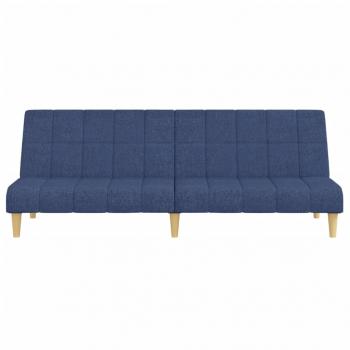 Schlafsofa 2-Sitzer Blau Stoff