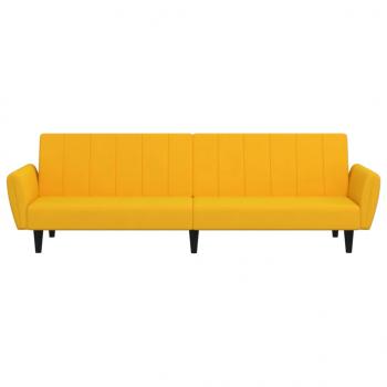 Schlafsofa 2-Sitzer Gelb Samt