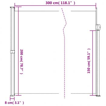 Seitenmarkise Ausziehbar Braun 200x300 cm